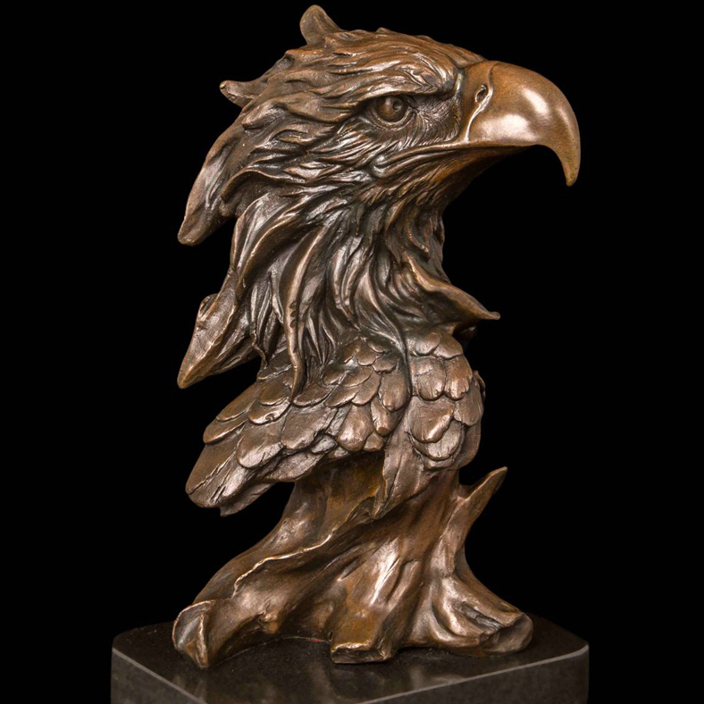 Brass arts gifts bronze eagle head staute